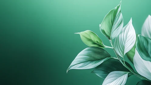 Whispering gradient leaves lean into dreamy emerald quiet