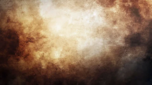 Burnished storm clouds melt into glowing sepia twilight