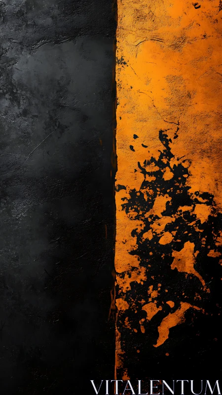 Bold black and orange split texture energizes modern backdrops