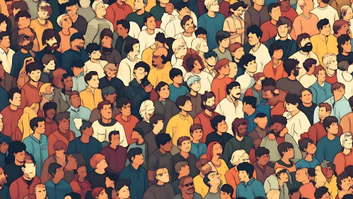 Colorful crowd illustration celebrates everyday shared moments