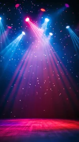 Colorful stage lights welcoming you into the spotlight.