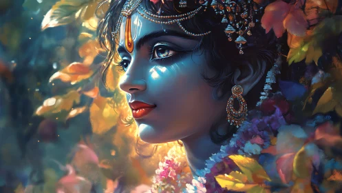 Radiant blue portrait glowing with gentle autumn light.