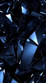 Sharp blue crystal shards form dense abstract surface