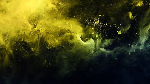 Golden nebula swirl over deep cosmic void.