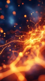 Golden Energy Waves on Dark Background