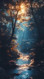 Volumetric Light Penetration Through Forest Canopy With Crepuscular Ray Phenomena