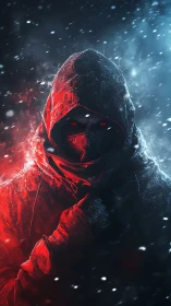 Hooded frost assassin in dual-color atmospheric storm field.