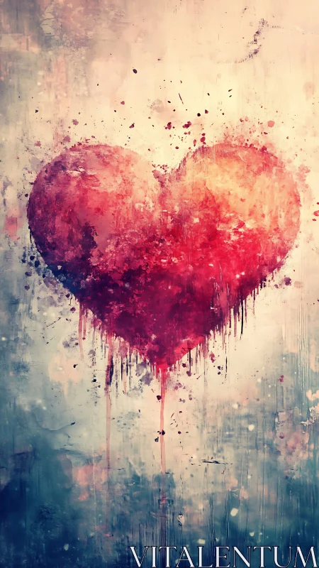 A Heart Dissolves into Expressive Watercolor Dreams