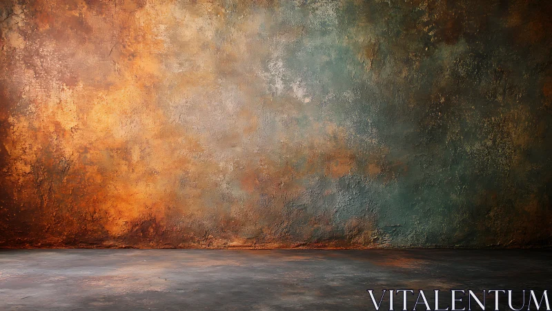 Textured studio backdrop in warm rust and teal gradient
