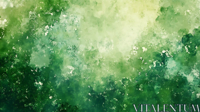 Gentle green watercolor blends create a calm, refreshing mood