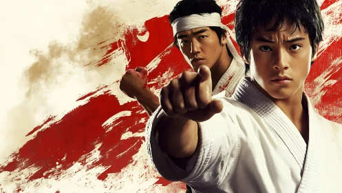 Focused karate students share fierce, determined energy.