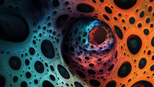 Fractal tunnel forms vivid perforated gradient vortex