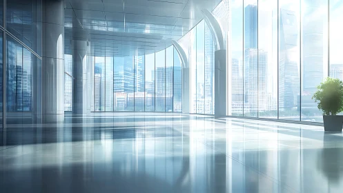 Modern Office Space with Panoramic City Skyline Views