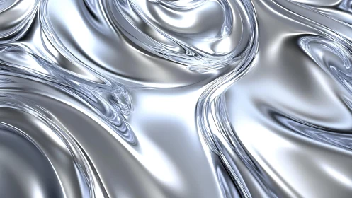 Shiny Metallic Liquid Abstract Texture with Smooth Flowing Waves.