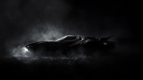 Shadow-stage supercar prowls through cinematic midnight haze.