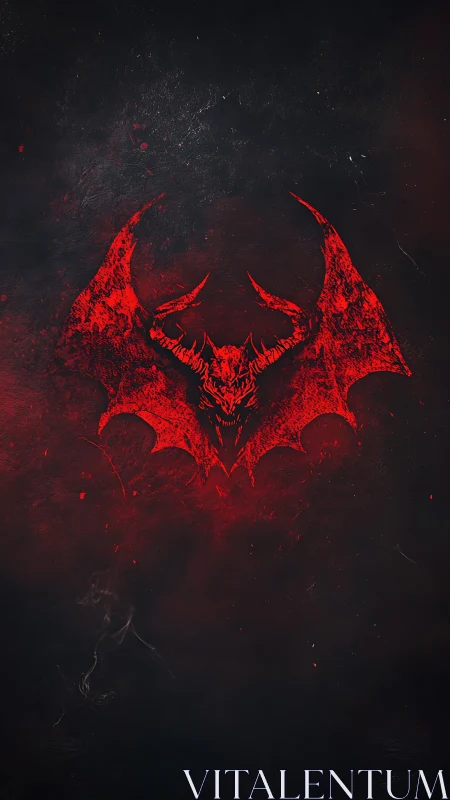 Crimson hellwing sigil burns from the void-dark abyssal mist.