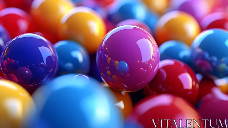 Vivid glossy spheres cluster forms dense chromatic field