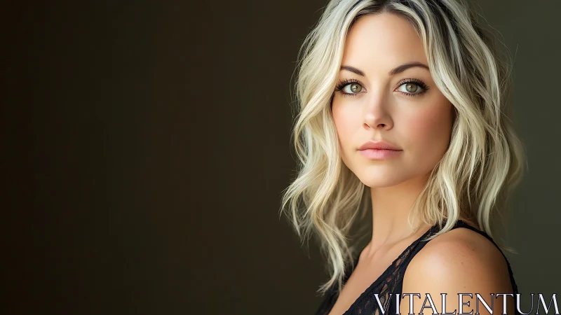 Softly lit blonde portrait captures calm, focused presence