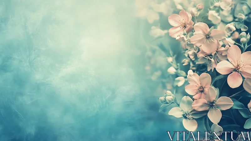 Vintage Botanical Study with Soft Focus Florals.