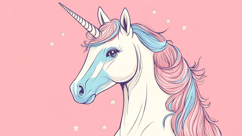 Stargazing cotton-candy unicorn in a dreamy pink hush.