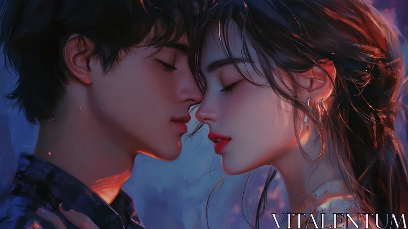 Dual-Figure Proximity Study: Chromatic Gradient Emotional Intensity.