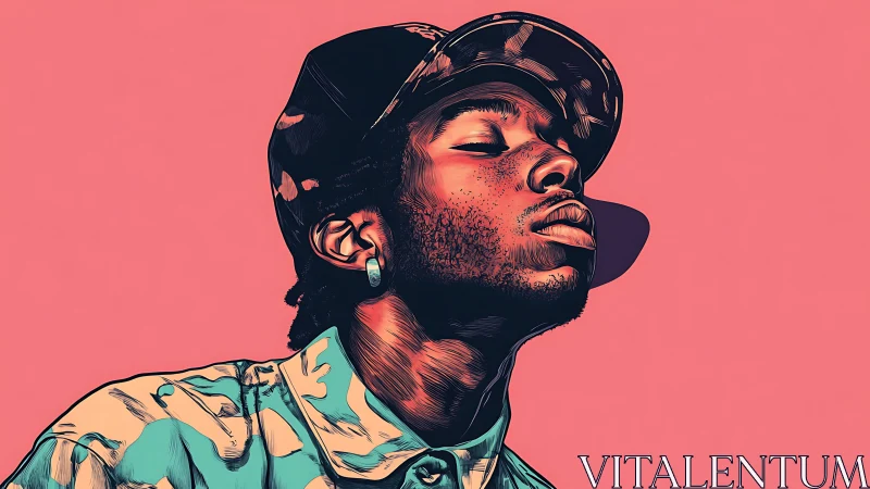 Sun-drenched street dreamer in bold pop portrait glow.