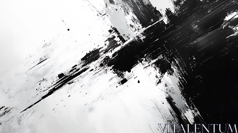 Monochrome diagonal strokes intersect across a divided field