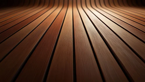 Curved wooden planks forming smooth continuous surface.