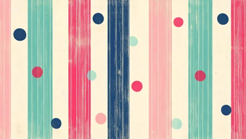 Retro pastel stripes with offset polka dots pattern design.