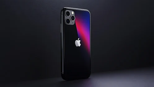 iPhone 11 Pro Max with Triple Lens Array and Dark Reflective Glass Finish.