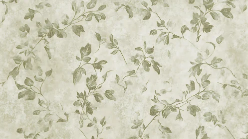 Subtle green vine pattern overlays textured cream background