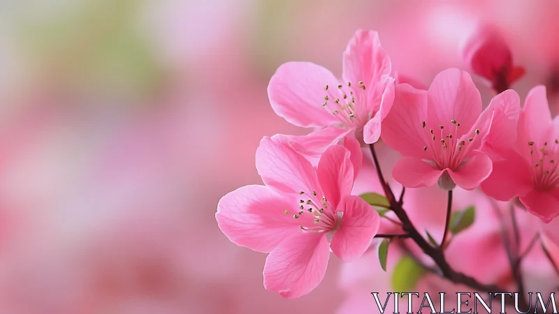 Pink Cherry Blossoms in Spring Bloom.
