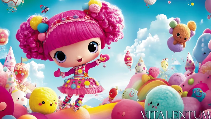 Lalaloopsy Doll in Colorful Fantasy Candy World Scene