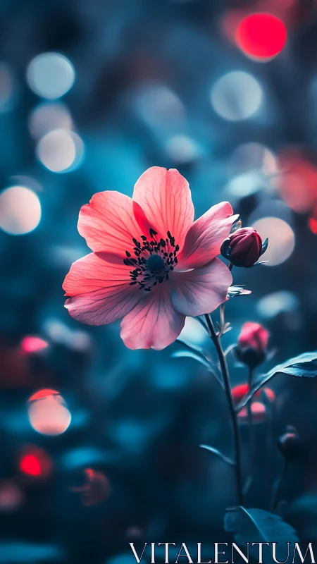Macro Cosmos: Pink Anemone With Bokeh Depth Field