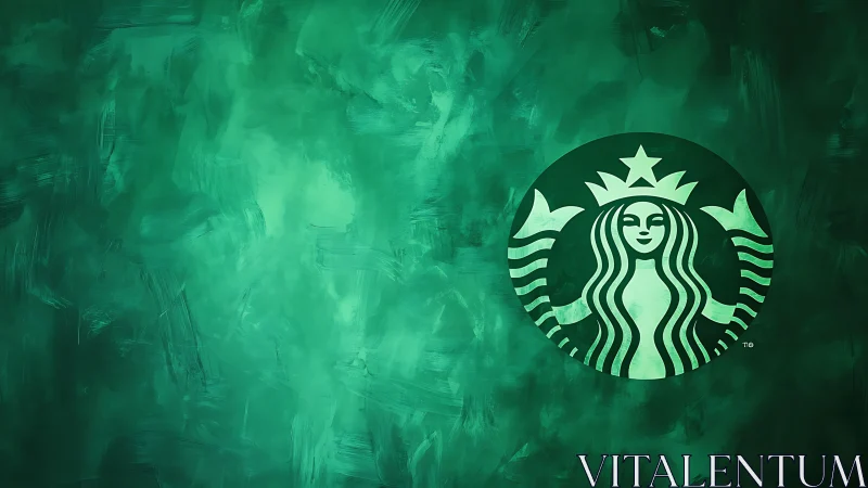 Starbucks siren emblem on textured emerald backdrop.