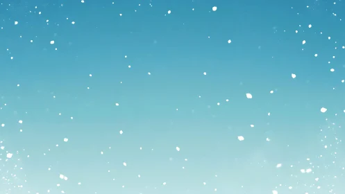 White particulate elements against uniform blue gradient sky.