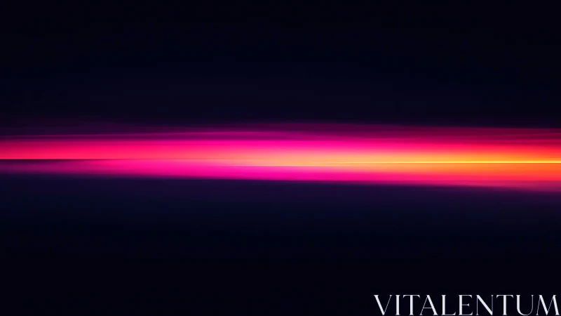 Neon horizon streak ignites a midnight void with radiant pulse.