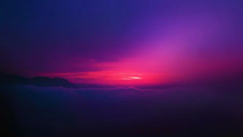 Spectral-gradient twilight over stratified cloud horizon field.