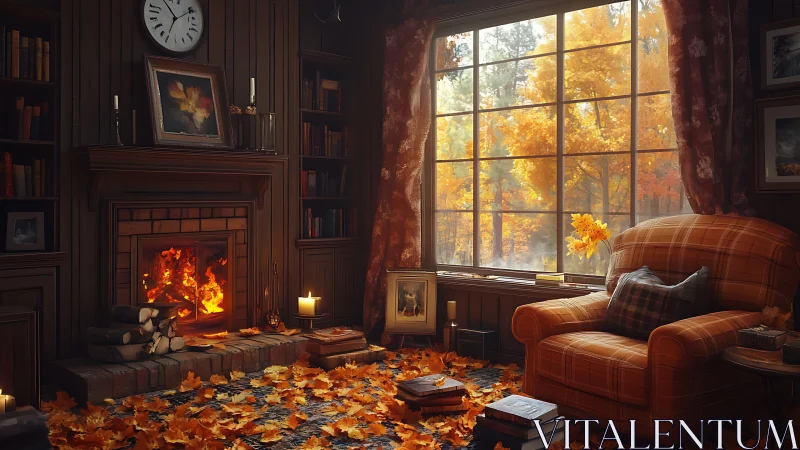 Autumn's Intimate Sanctuary Where Firelight Dances With Golden Dreams