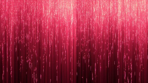 Vibrant pink light strands descending in abstract digital style.