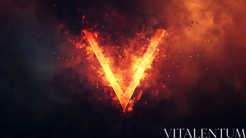 Inferno Victory: Blazing Geometric Triumph Forged in Flame.