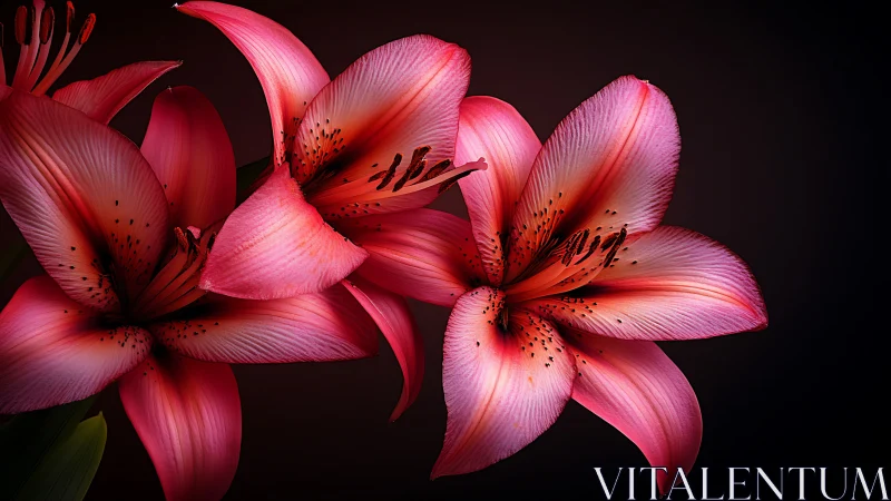 Rendered Amaryllis Flowers with Dramatic Backlighting and Radiometric Illumination