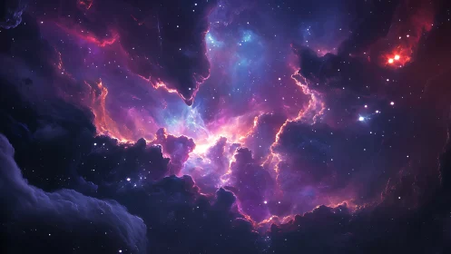 Nebula corset cinches starlight into a volcanic sky bloom