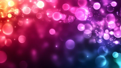 Vibrant Bokeh Light Effect in Abstract Neon Colorful Style.