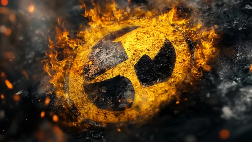 Inferno-Kissed Atomic Emblem Burns Through Darkness.