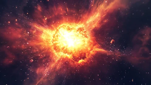 Stellar-scale cosmic explosion expands through deep space