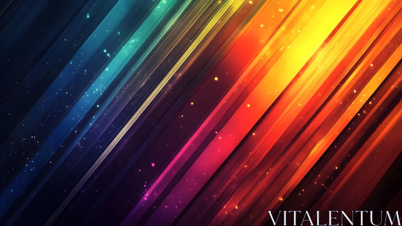 Vibrant diagonal light streaks in colorful abstract digital art.