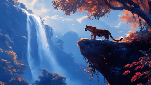 Leopard's Majestic Cliff: A Moment of Wild Wonder.