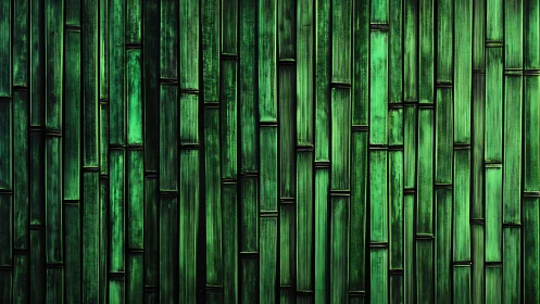 Emerald bamboo wall rhythm with luminous forest-green echoes.