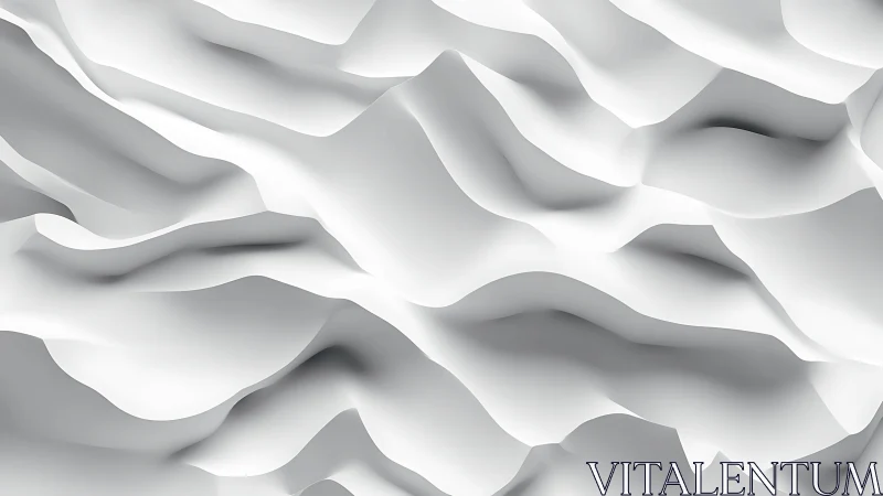 White abstract wavy surface with layered soft 3D folds.